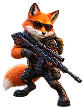 Foxy the fox, armed and ready