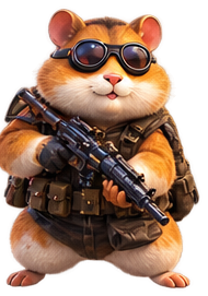 Nibbles the hamster, armed and ready